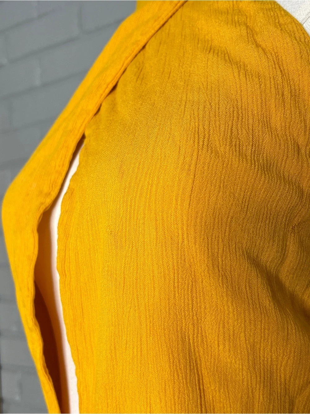 Free People Yellow Keyhole Halter Wide-Leg Jumpsuit with Tie Waist Size Large